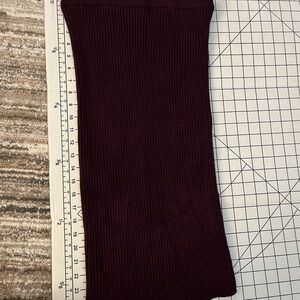 Ribbed Knit Skirt in Deep Burgundy